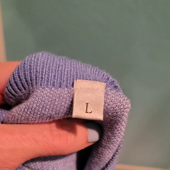 Blue Polka Dot Sweater Dress - Picture 3 of 3